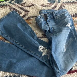 American Eagle Outfitters Women's Light Blue Flare Jeans